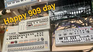 Happy 909 Day: Acid Techno jam with TR-909, TR-09 and TB-303 Devilfish