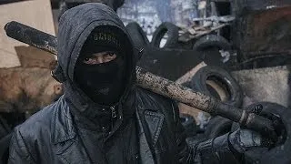 Des scènes de guerre de tranchées ou presque à Kiev