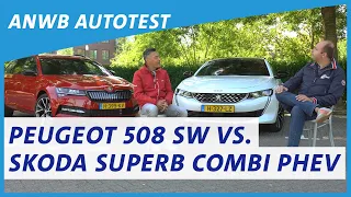 Dubbeltest Peugeot 508 SW Hybrid vs Skoda Superb Combi PHEV | STEKKERSTATIONS