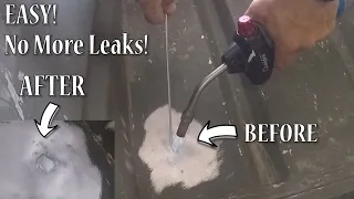 How To FIX Aluminum BOAT Holes, for $5! Weld with Aluminum Brazing Rods! Cheap Leak Repair!