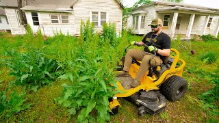 I CUT the WORST Overgrown Lawn in Town for FREE (Full Yard Makeover)