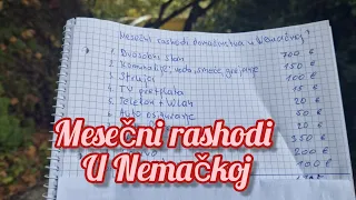 Mesečni rashodi domaćinstva u Nemačkoj. Realno prikazivanje.