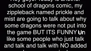 My dragon explains why these specific dragons were not added the school of dragons