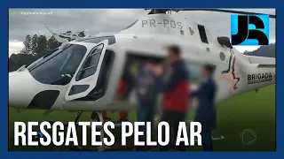 No Vale do Taquari (RS), operações de resgate precisam ser feitas com helicópteros