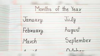 Month of the year writing// January February writing// Months of the year name