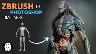 ZBrush to Photoshop Timelapse - 'Alien' Concept