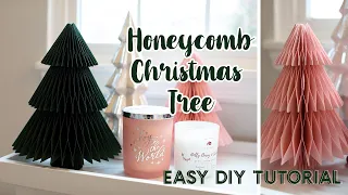 Beautiful Honeycomb Paper Christmas Tree Tutorial + Free SVGs/Files | Cricut/Cameo Tutorial