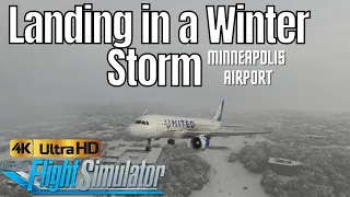 4k Landing in new Winter Storm Effects - Flight Simulator 2020 - RTX 3090 Ultra