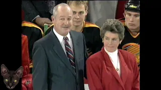 Glenn Hall Tony Esposito Chicago Blackhawks Jersey Retirement Ceremony Nov. 20, 1988