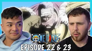 DON KRIEG HAS ARRIVED!! || One Piece Episode 22 + 23 REACTION + REVIEW!