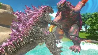 Evolved Godzilla X Evolved Gamera vs. King Titan!(ARK) - Animal Revolt Battle Simulator