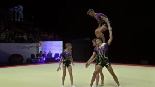 Spelthorne - Gold - Senior Mens Group - Acrobatic Gymnastics 2017