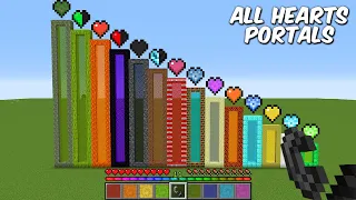 nether portals but with different hearts in Minecraft