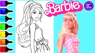 Coloring Barbie In A Dress Coloring Book Page | Markers