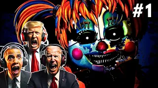 US Presidents Play Five Nights at Freddy's: Pizzeria Simulator (FNAF 6)