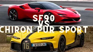 🔥Bugatti Chiron Pur Sport  vs 🔥Ferrari SF90 🔥 Drag Race🔥🔥  #Shorts