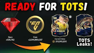 GETTING READY FOR TOTS! 500K GEMS AND 2B COINS, DO THIS NOW BEFORE TOTS AND TOTS LEAKS!