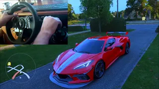 Forza Horizon 4 : 1500 HP Corvette c8 tune topspeed Logitech Steering Wheel Clutch  Shifter Gameplay