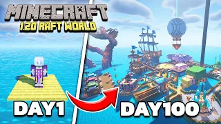 I Survived 100 Days on a RAFT in Minecraft...!