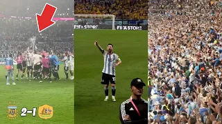 Footage Shows Messi reaction to Argentina fans chanting his Name during 2-1 Australia
