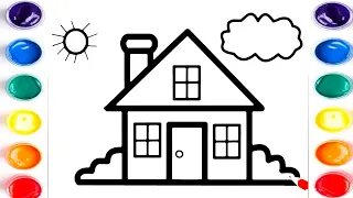 House Drawing | Draw A Simple House Drawing Panting And Colouring For Kids Easy step by step #house