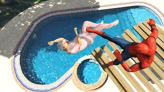 GTA 5 Water Ragdolls | SPIDERMAN Jumps/Fails ep.28 (Euphoria physics | Funny Moments)