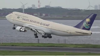 Saudi Arabian Government Boeing 747-300 HZ-HM1A Takeoff from HND 34R | Tokyo Haneda | RJTT