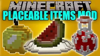 PLACEABLE ITEMS MOD - Objetos en 3D para Decorar - Minecraft mod 1.10.2 y 1.11.2 Review