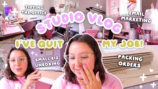 STUDIO VLOG 🌸 I'm leaving my job to pursue my small business full time... 🥹 a full day in my life 🎀