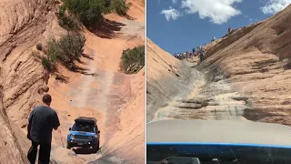 Jeep renegade does Hell’s Gate on hell's revenge Moab.