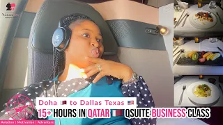 15+ Hours on Qatar Airways Qsuite Doha-Dallas Texas 🇺🇸 | The Best Business Class Experience