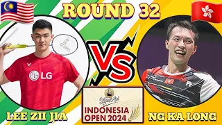 (R32)🇲🇾Lee Zii Jia 🆚️ 🇭🇰Ng Ka Long Angus🔥‼️#indonesiaopen2024