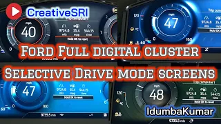 Ford Ecosport. Puma, Fiesta, Focus Full Digital Cluster Selective Drive Mode screens simulated.