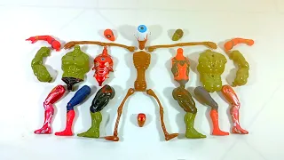 avengers superhero toys.. spiderman vs hulk smash vs ironman vs siren head.. merakit mainan..