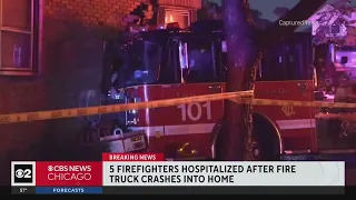 Chicago fire truck crashes into South Side home, 5 firefighters injured