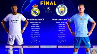 Real Madrid vs Manchester City | Final UEFA Champions League 2024 | Mbappe to RM | PES Gameplay