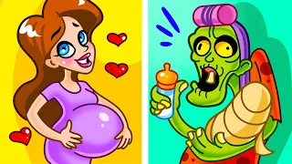 Normal Family vs Zombie Family | My Babysitter Is A Zombie Barbie by Avocado Family