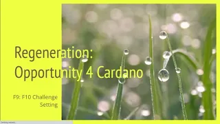 Regeneration: Opportuntiy4Cardano Facilitating Cooperation