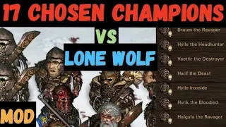 Battle Brothers WotN: 17 Chosen Champions vs solo Lone Wolf