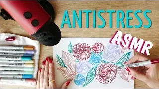 АСМР Рисую антистресс картину 🌼 Букет цветов 💐 в технике зентангл узоры и дудлинг