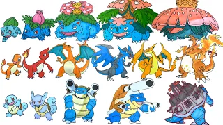 Coloring all GEN 1 Starters Evolutions | Mega Evolution + Gigantamax