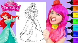 How To Color Princess Ariel (The Little Mermaid) | Markers