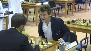 DOUBLE ROOK VS QUEEN!!! MAGNUS CARLSEN VS LEVON ARONIAN | RAPID CHESS 2014