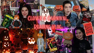 ✨🤡CLOWN AND CARNIVAL READING VLOG | CORNIVAL READATHON | I read over 10 books 🤡😵+ Halloween Hunting