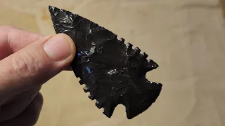 1471 - No Talk - Obsidian Corner Notched Stockton Flintknapping