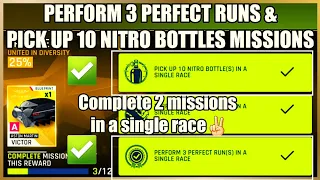 Asphalt 9 | Perform 3 Perfect runs | Pick up 10 nitro bottles | Episode 01 Missions | Manual