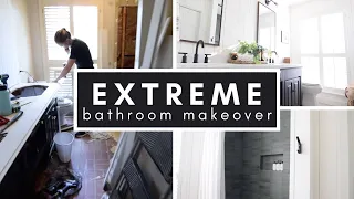 Full Bathroom Remodel // DIY Bathroom Makeover On A Budget // Extreme Bathroom Transformation