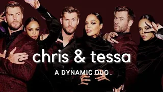 tessa thompson & chris hemsworth are a dynamic duo