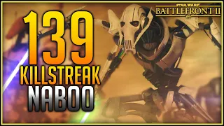 Star Wars Battlefront 2 General Grievous 139 Killstreak Gameplay (Naboo)