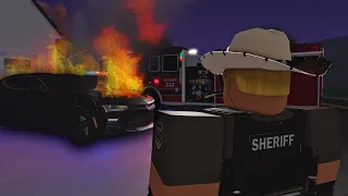 HUGE CAR FIRE CAUSED BY ARSONIST! - RPF - ER:LC Liberty County Roleplay - EP 26